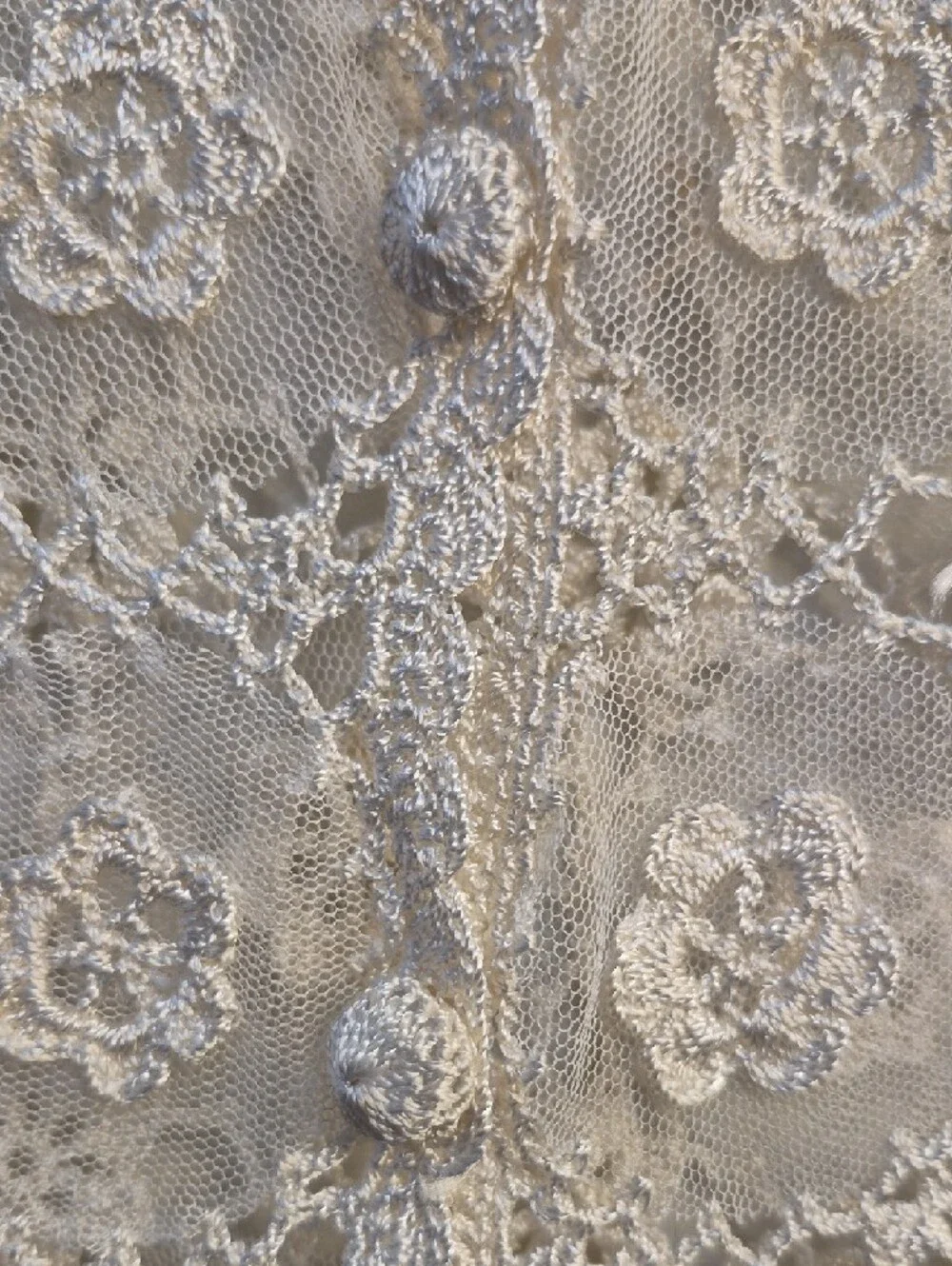 Valenti Cream Crochet Floral Button-Front Blouse - Picture 10 of 10